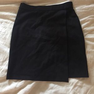 Madewell Black Asymmetrical Mini Skirt